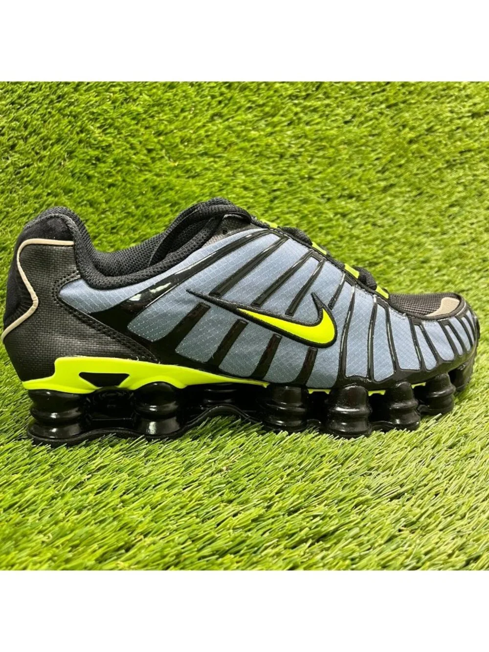 Nike Shox TL Mens Size 10 Blue Volt Black Athletic Running Shoes Sneakers